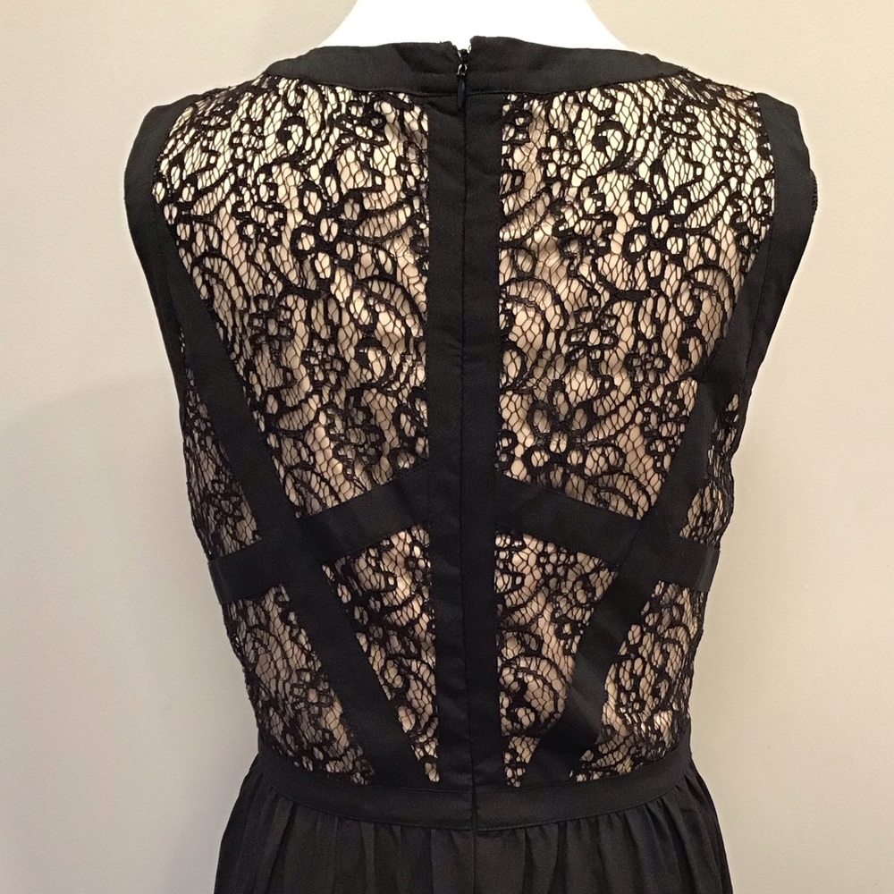 Gianni Bini Avery Lace Evening Dress Formal Sleeveless Maxi Long Black Gown SZ 4 - Picture 8 of 13